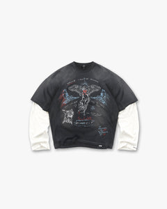 Represent Heavier Than The Heavens Long Sleeve T-Shirt Washed Black