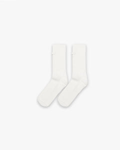 Represent Rib Knit Long Sock Flat White