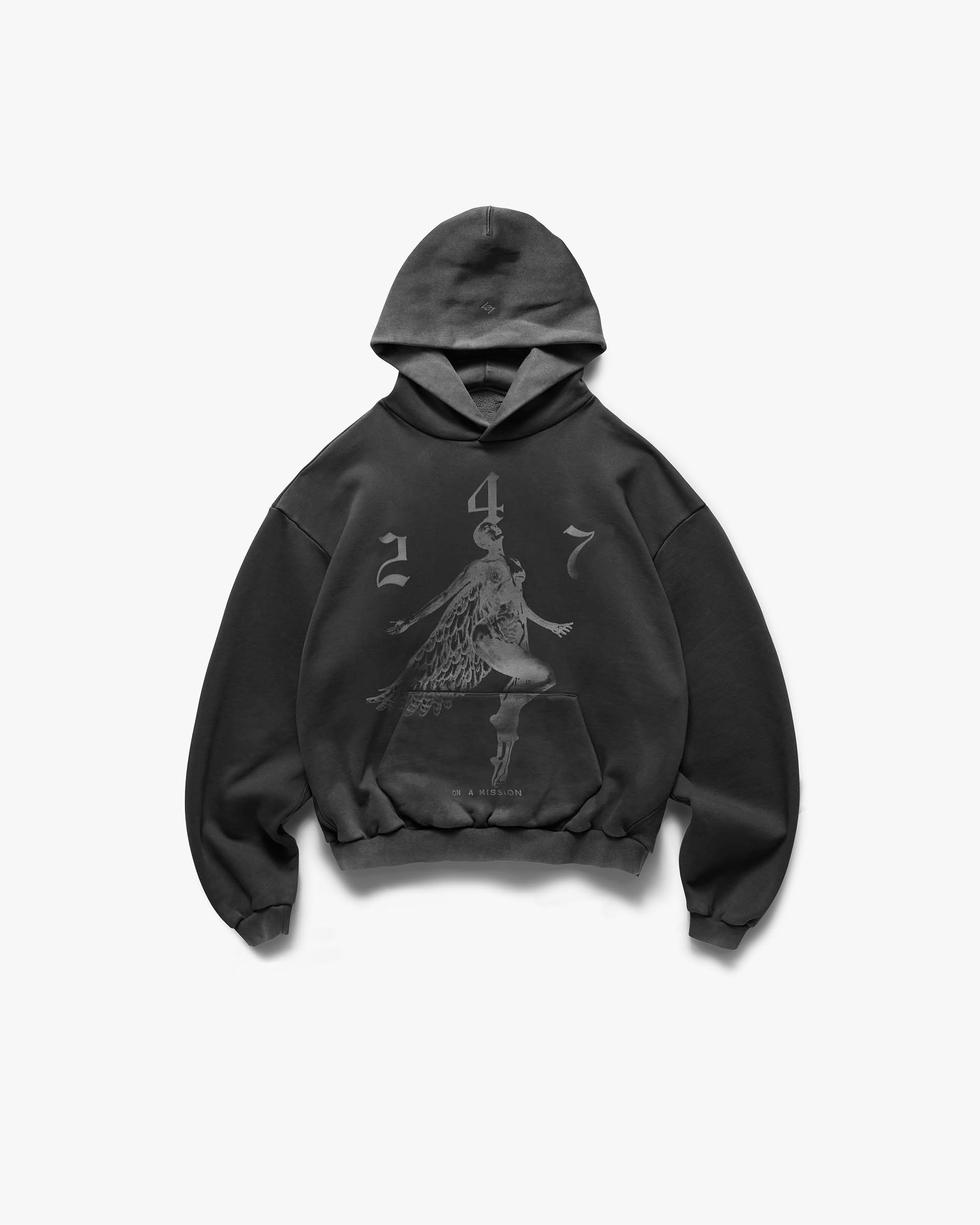 Represent 247 Fallen Angel Graphic Hoodie Vintage Black