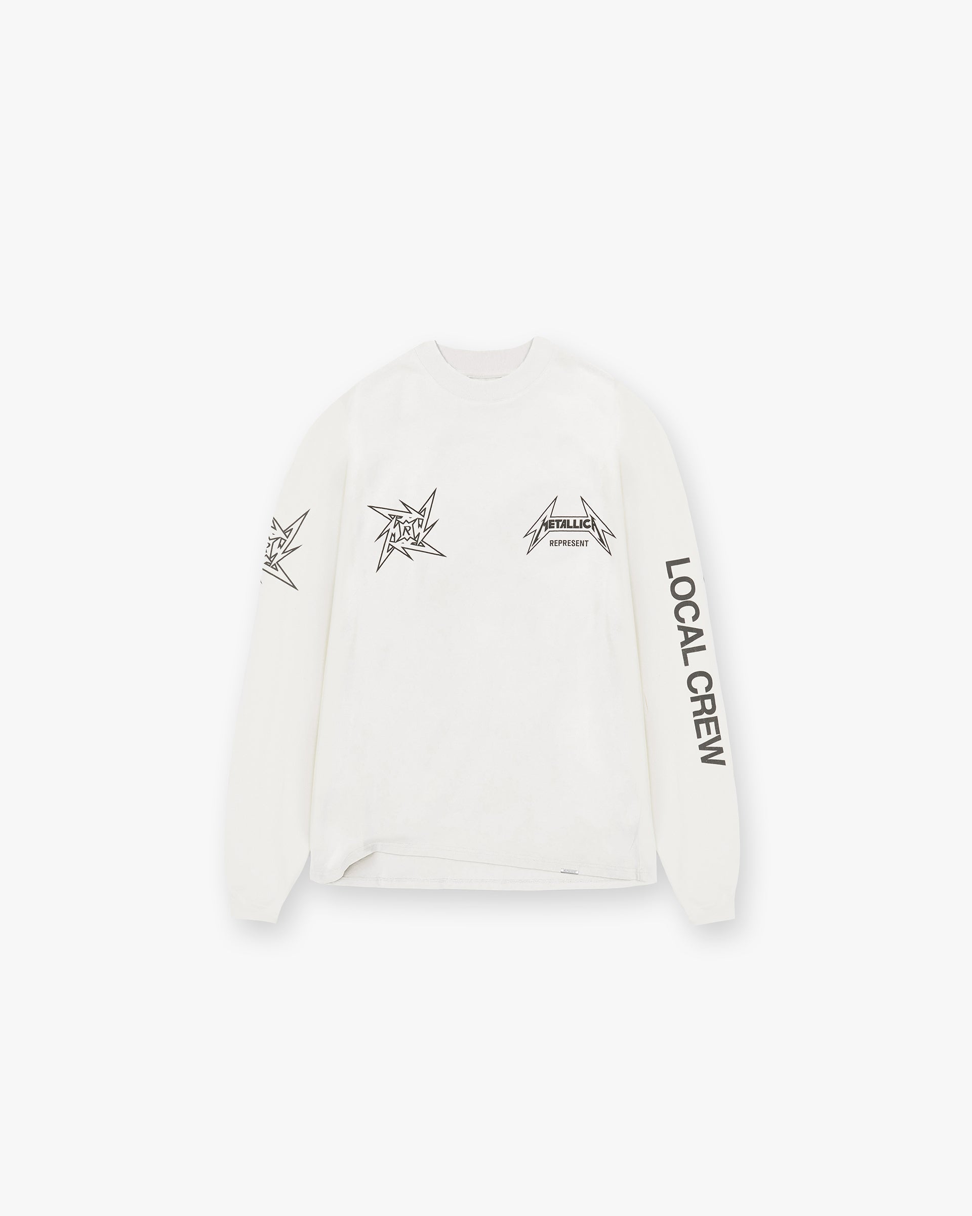 Represent X Metallica Local Crew Long Sleeve T-Shirt Flat White