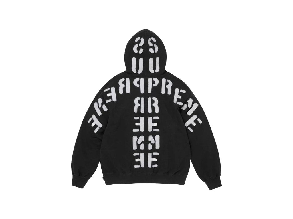 Supreme Mirrored Appliqué Hooded Sweatshirt Black – mikina