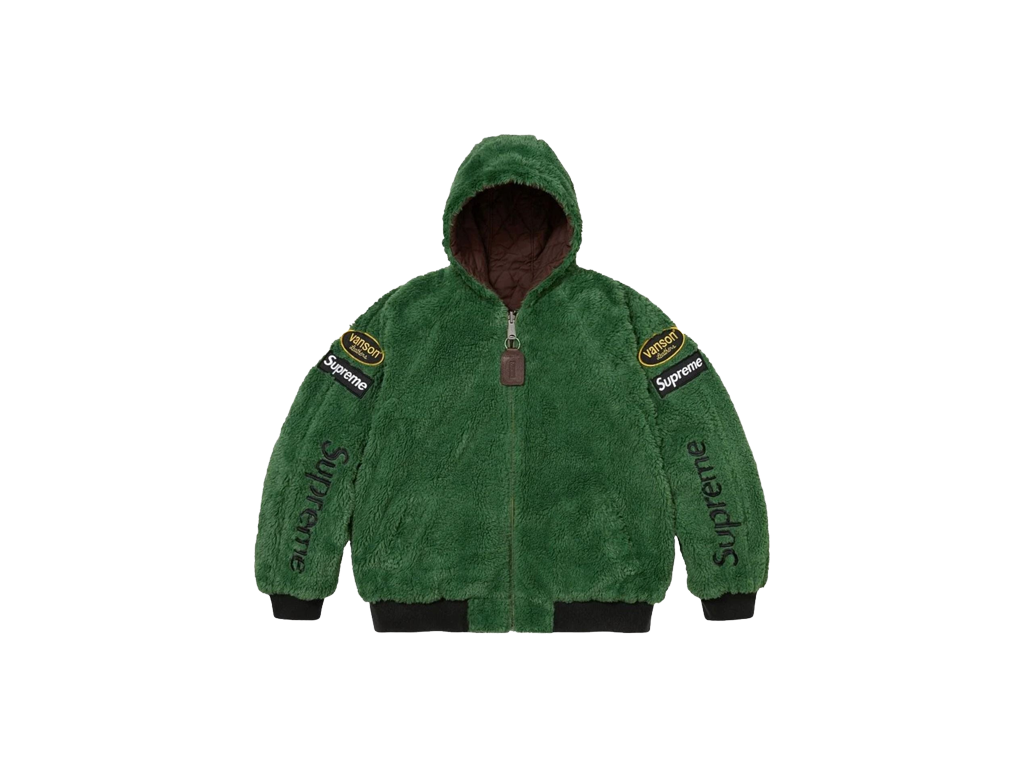 Supreme x Vanson Leathers Reversible Quilted Hooded Jacket Brown – bunda
